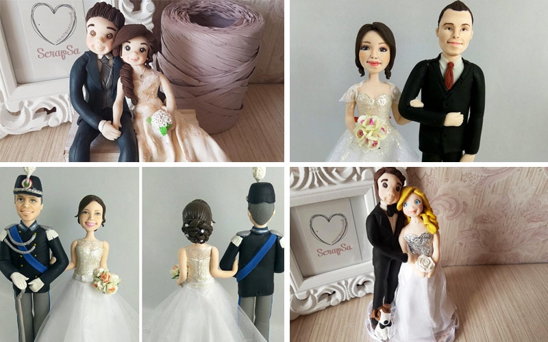 cake topper personalizzati realistici a immagine degli sposi