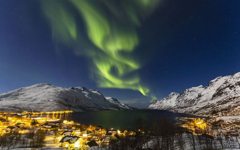Aurora boreale a Tromso in Norvegia
