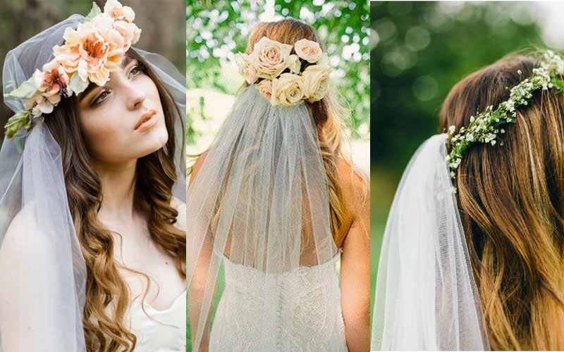 Coroncina di fiori: romantico accessorio da sposa