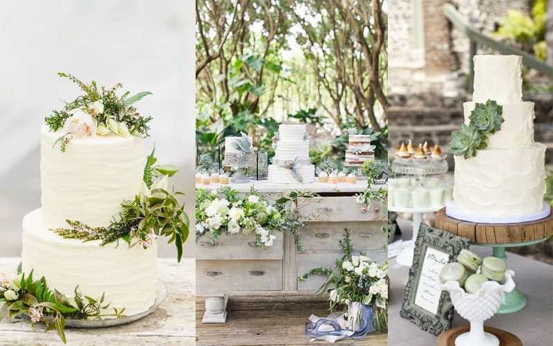 torta matrimonio color verde salvia