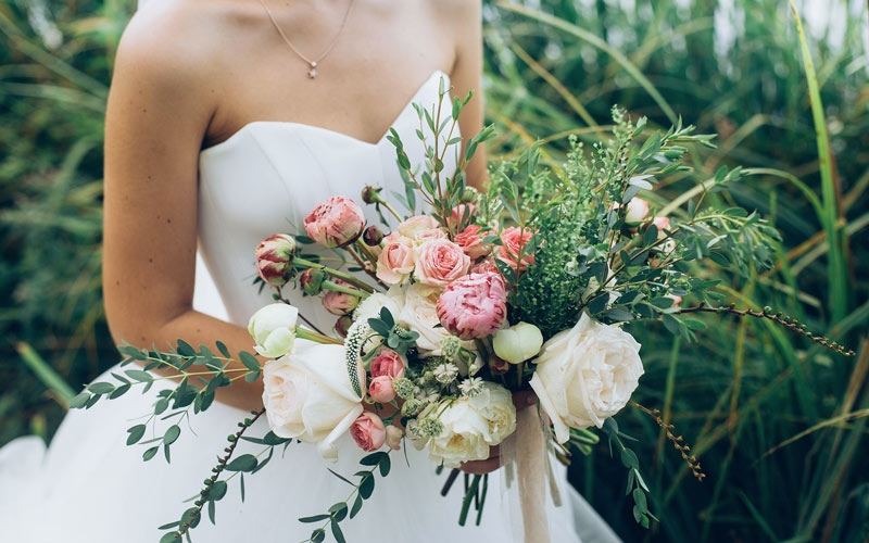 bouquet sposa con foliage verde salvia