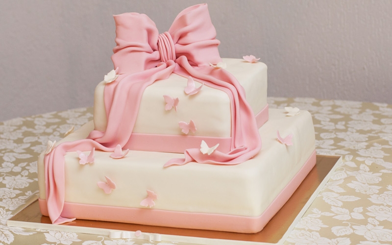 torta battesimo bimba rosa