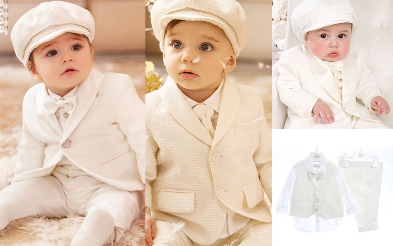 vestiti bambino battesimo di colore bianco